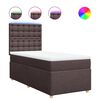 vidaXL Boxspringbett mit Matratze Dunkelbraun 80x200 cm Stoff