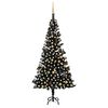 vidaXL K&uuml;nstlicher Weihnachtsbaum Beleuchtung & Kugeln Schwarz 240 cm