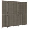 vidaXL Paravent 5-tlg. Grau Poly Rattan