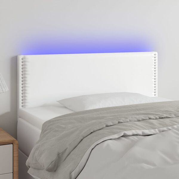 vidaXL LED Kopfteil Wei&szlig; 80x5x78/88 cm Kunstleder