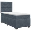 vidaXL Boxspringbett mit Matratze mit Kopfteil Dunkelgrau Einzeln Samt