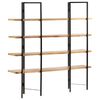 vidaXL B&uuml;cherregal mit 4 Regalb&ouml;den 160x35x160 cm Mango Massivholz