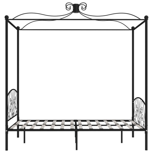 vidaXL Himmelbett-Gestell Schwarz Metall 120 x 200 cm