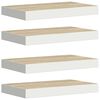 vidaXL Schweberegale 4 Stk. Eichen-Optik und Wei&szlig; 40x23,5x3,8 cm MDF