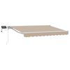 vidaXL Manueller Markisenrahmen mit LEDs Beige und Wei&szlig; 3,5 x 2 m