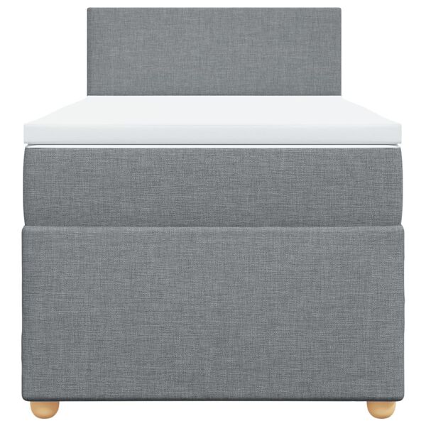 vidaXL Boxspringbett mit Matratze Hellgrau 90x190 cm Stoff
