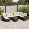 vidaXL 8-tlg. Garten-Sofagarnitur mit Kissen Braun Poly Rattan