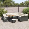 vidaXL Garten-Sofa-Set 12 pcs Schwarz Poly-Rattan