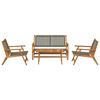 vidaXL Gartenstühle mit Tisch 4 pcs Grau 90 x 45 x 40 cm