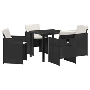 vidaXL Garten Essgruppe 5 pcs Braun Poly-Rattan