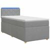vidaXL Boxspringbett mit Matratze Hellgrau 80 x 200 cm Stoff