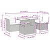 vidaXL 6-tlg. Garten-Sofagarnitur mit Kissen Grau Poly Rattan
