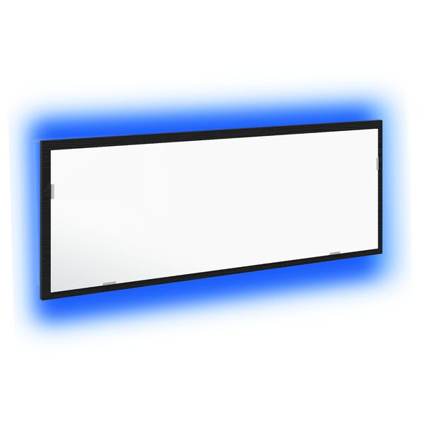 vidaXL LED-Badezimmerspiegel Schwarz Eichen-Optik 100 x 8,5 x 37 cm