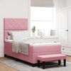 vidaXL Boxspringbett mit Matratze mit Kopfteil Rosa 90 x 190 cm Samt