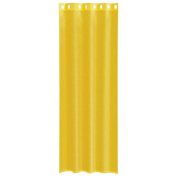 vidaXL Voile Vorh&auml;nge mit &Ouml;sen 2 Stk. Gelb