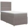 vidaXL Boxspringbett mit Matratze mit Kopfteil Taupe 90 x 200 cm Stoff