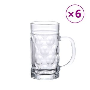 vidaXL Bierkrüge mit Henkel Glas 6 Stk. 500 ml