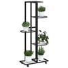 vidaXL Blumenst&auml;nder 5-Etagen mit Rollen 44x23x100 cm Schwarz Eisen