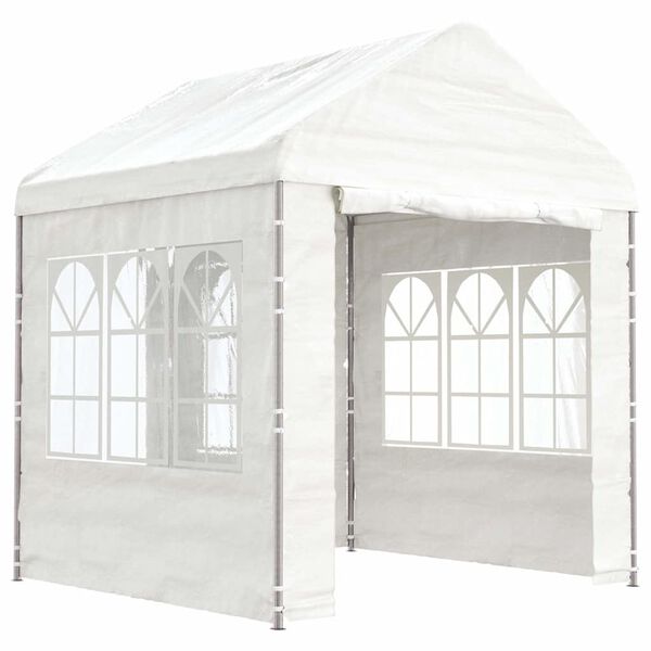 vidaXL Pavillon mit Dach Wei&szlig; 2,28x2,23x2,69 m Polyethylen