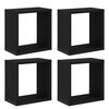 vidaXL Wandregale mit Regal 4 pcs Schwarz Eichen-Optik Holzwerkstoff
