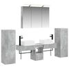 vidaXL Badezimmerm&ouml;bel-Set 6 Stk. Betongrau Ingenieurholz und Glas