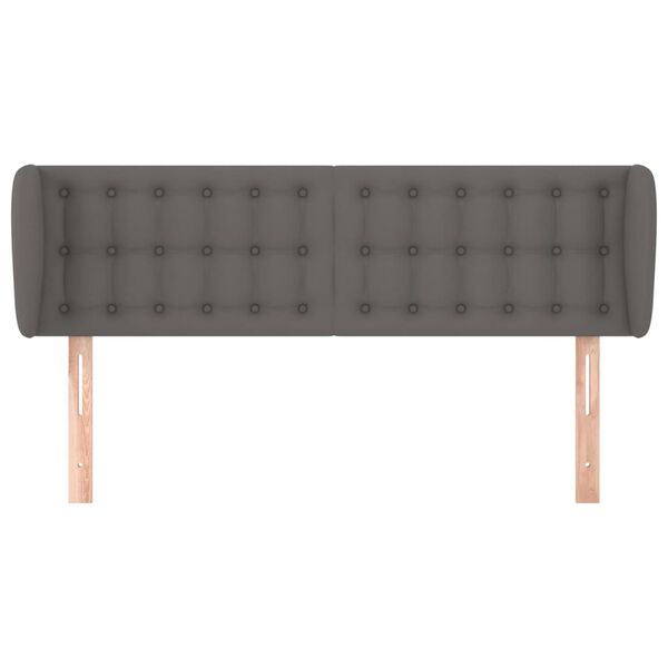 vidaXL Kopfteil mit Ohren Grau 147x23x78/88 cm Kunstleder