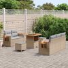 vidaXL Gartensofa-set mit Kissen 10 pcs Beige und Hellgrau Poly-Rattan