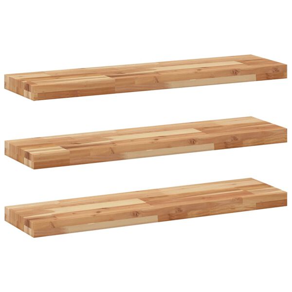 vidaXL Schweberegale 3 Stk. 100x20x4 cm Massivholz Akazie &Ouml;lbehandelt