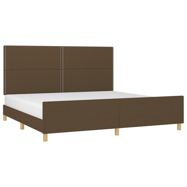 vidaXL Bettgestell ohne Matratze Dunkelbraun 200x200 cm Stoff