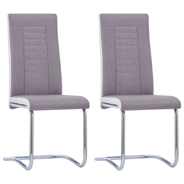 vidaXL Freischwinger 2 Stk. Taupe Stoff