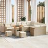 vidaXL Gartensofa-set 12 pcs Beige Poly-Rattan