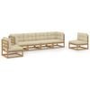 vidaXL 6-tlg. Garten-Lounge-Set mit Kissen Kiefer Massivholz