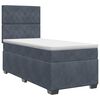 vidaXL Boxspringbett mit Matratze mit Kopfteil Dunkelgrau Einzeln Samt