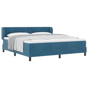vidaXL Boxspringbett mit Kopfteil Dunkelblau 180 x 200 cm Samt