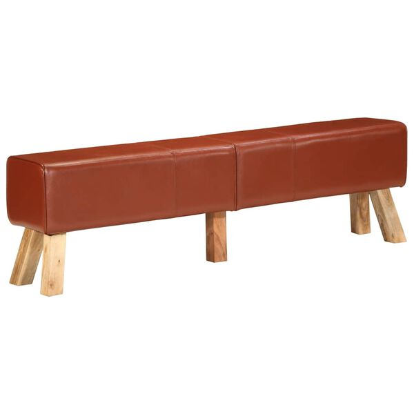 vidaXL Bank Turnbock-Design Braun 160 cm Echtleder