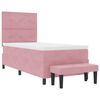 vidaXL Boxspringbett mit Matratze mit Kopfteil Rosa 80 x 200 cm Samt