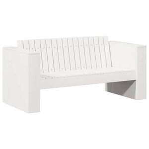 vidaXL Garten-Sofa Weiß 134 x 60 x 62 cm Massives Kiefernholz