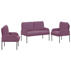 vidaXL Sofagarnituren 3 stk. Lila Sperrholz
