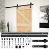 vidaXL Schiebet&uuml;r Nat&uuml;rlich und Schwarz 90 x 210 cm
