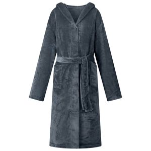 vidaXL Bademantel Hoodie Marineblau XXXL Flanell