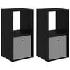 vidaXL Nachttisch 2 pcs Schwarz Eichen-Optik 35 x 32 x 68,5 cm