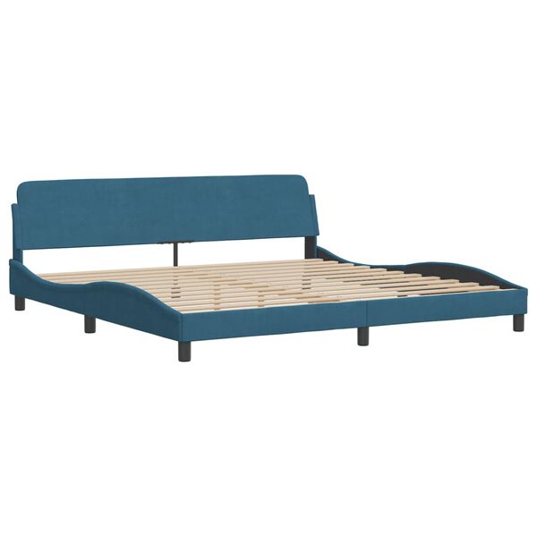 vidaXL Bett mit Matratze "Hanko" Blau 200x200 cm Samt