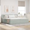 vidaXL Bett mit Stauraum und LED mit LED Hellgrau 200 x 200 cm Samt