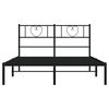 vidaXL Bettgestell mit Kopfteil Metall Schwarz 140x190 cm