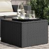 vidaXL Gartentisch mit Glasplatte Schwarz 55 x 55 x 37 cm Poly Rattan