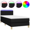 vidaXL Boxspringbett mit Matratze & LED Schwarz 90x190 cm Stoff