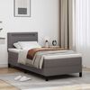 vidaXL Boxspringbett mit Matratze Grau 100 x 200 cm Kunstleder