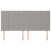 vidaXL Kopfteil Hellgrau 180 x 5 x 118/128 cm Stoff