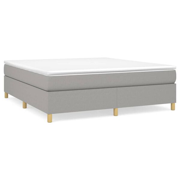 vidaXL Boxspringbett mit Matratze Hellgrau 180x200 cm Stoff