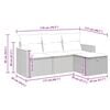 vidaXL 4-tlg. Garten-Sofagarnitur mit Kissen Schwarz Poly Rattan